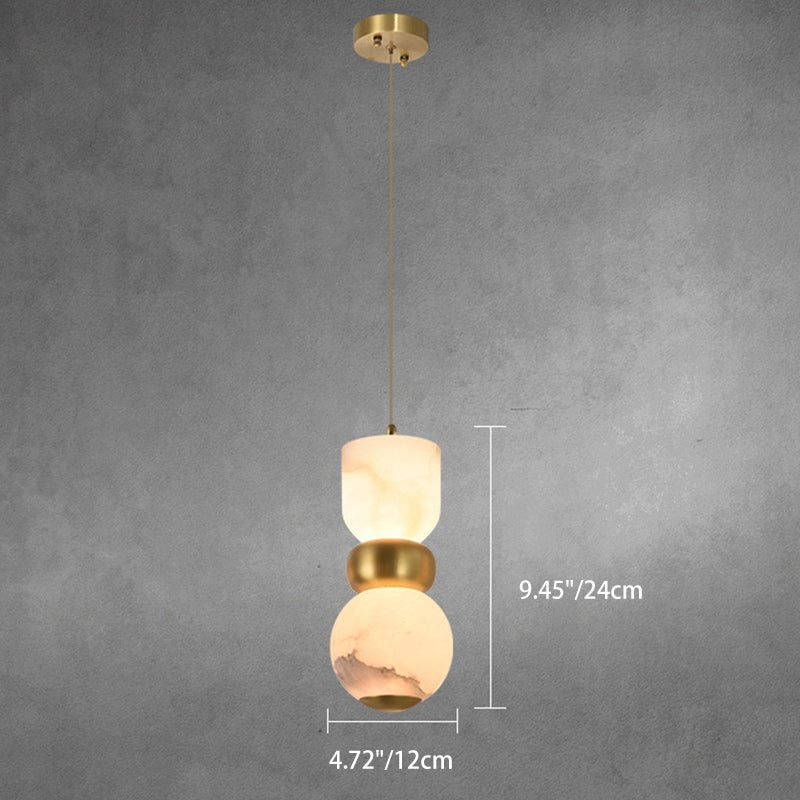 مصباح LED دائري مسطح من المرمر الطبيعي بتصميم إبداعي معاصر لغرفة النوم