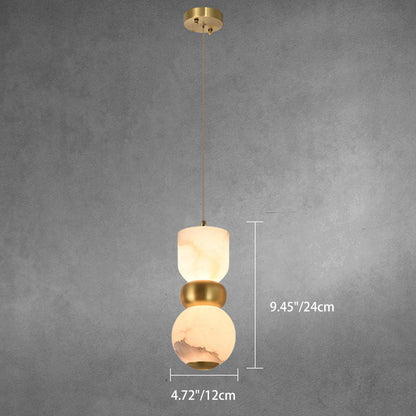 مصباح LED دائري مسطح من المرمر الطبيعي بتصميم إبداعي معاصر لغرفة النوم