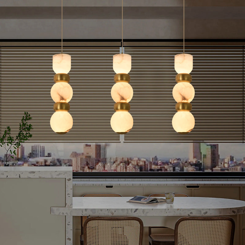 مصباح LED دائري مسطح من المرمر الطبيعي بتصميم إبداعي معاصر لغرفة النوم