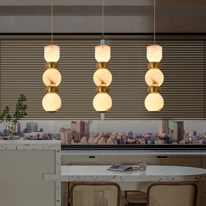 مصباح LED دائري مسطح من المرمر الطبيعي بتصميم إبداعي معاصر لغرفة النوم