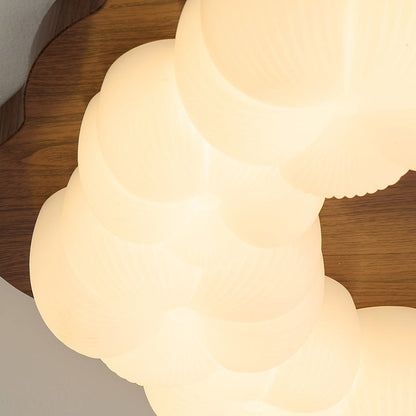 Traditional Chinese Iron PE Floral LED Flush Mount Ceiling Light For Bedroom