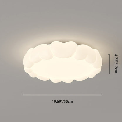 Modern Art Deco Kids Iron PE Heart-Shaped Round LED Flush Mount Ceiling Light For Bedroom