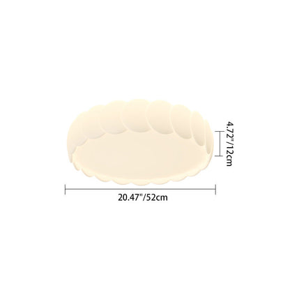 Modern Minimalist Iron PE Wavy Round LED Flush Mount Ceiling Light For Bedroom