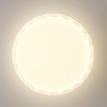 Modern Minimalist Iron PE Wavy Round LED Flush Mount Ceiling Light For Bedroom