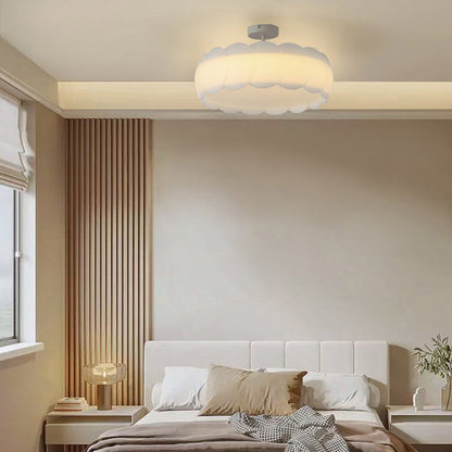 مصباح سقف LED دائري مموج معدني من البولي إيثيلين بتصميم عصري بسيط لغرفة النوم