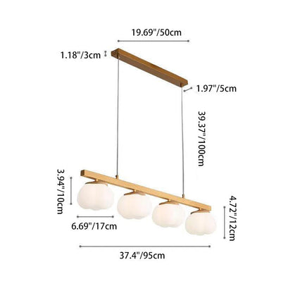 Contemporary Scandinavian PE Iron Branch Pumpkin-Shaped 4/5/8-Light Chandelier Island Light For Dining Room