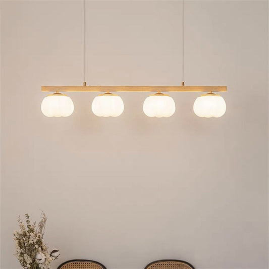Contemporary Scandinavian PE Iron Branch Pumpkin-Shaped 4/5/8-Light Chandelier Island Light For Dining Room