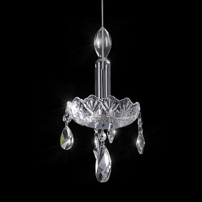 Traditional French Crystal Glass Candle Floral Teardrop LED Pendant Light For Bedroom