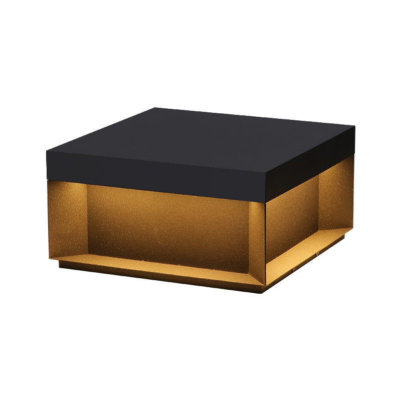 Modern Minimalist Stainless Steel Frosted Glass Square LED Outdoor Light For Garden