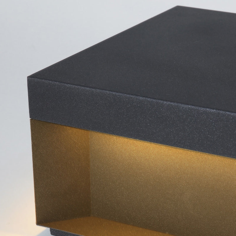 Modern Minimalist Stainless Steel Frosted Glass Square LED Outdoor Light For Garden