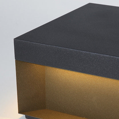 Modern Minimalist Stainless Steel Frosted Glass Square LED Outdoor Light For Garden