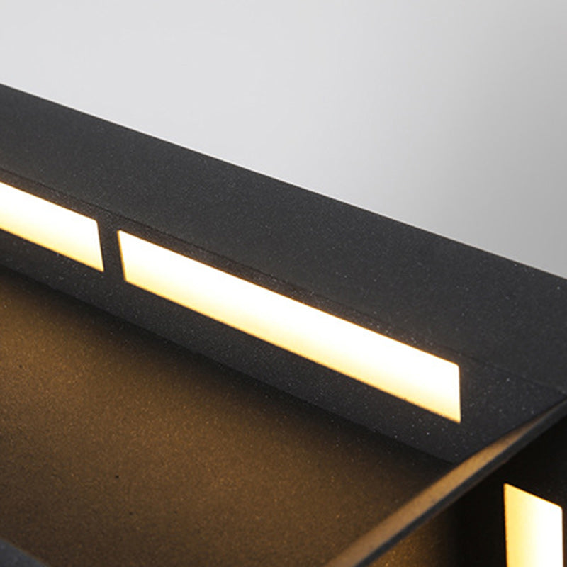 Modern Minimalist Stainless Steel Frosted Glass Square LED Outdoor Light For Garden