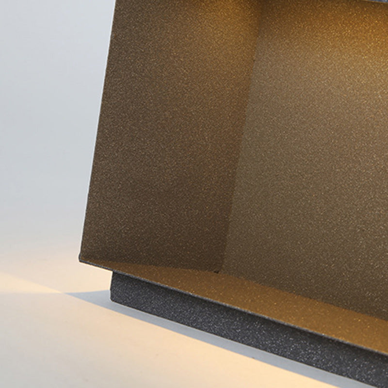 Modern Minimalist Stainless Steel Frosted Glass Square LED Outdoor Light For Garden