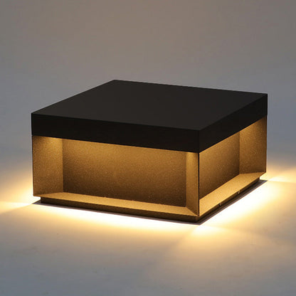 Modern Minimalist Stainless Steel Frosted Glass Square LED Outdoor Light For Garden