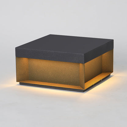 Modern Minimalist Stainless Steel Frosted Glass Square LED Outdoor Light For Garden