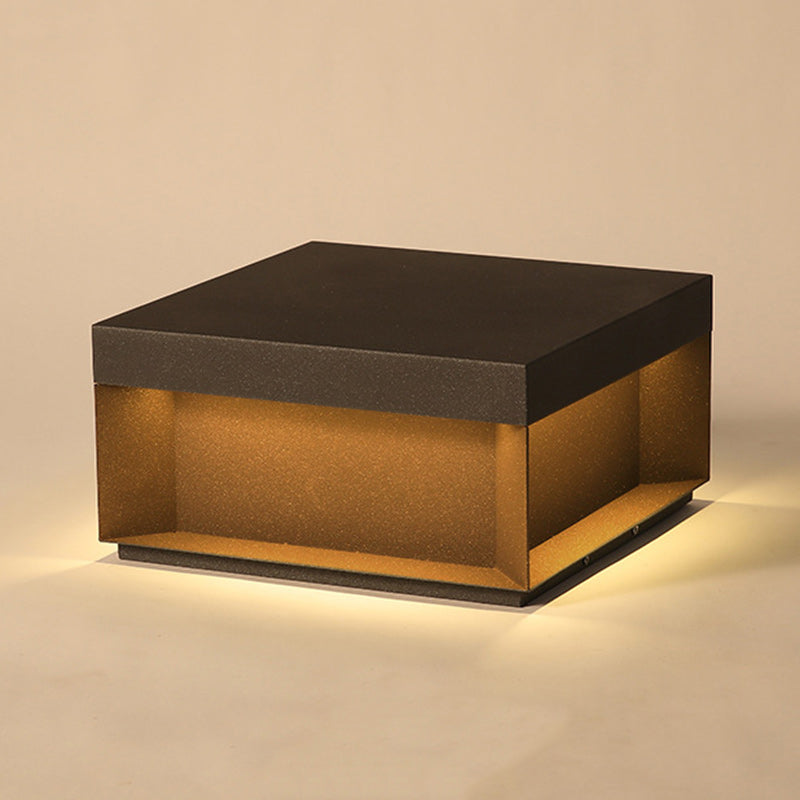 Modern Minimalist Stainless Steel Frosted Glass Square LED Outdoor Light For Garden