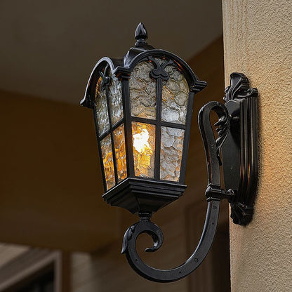 Contemporary Nordic Aluminum Glass Curved-Square 1-Light Wall Sconce Lamp For Outdoor