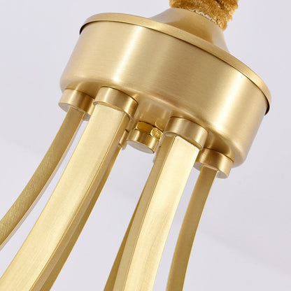 Traditional Vintage Glass Brass Branching Cylinder 3/6/8/10-Light Chandelier For Living Room