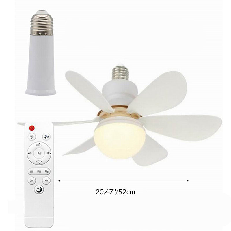 Modern Minimalist PP PC ABS Semi-Round 1-Light Semi-Flush Mount Ceiling Fan Light For Bedroom & Living Room