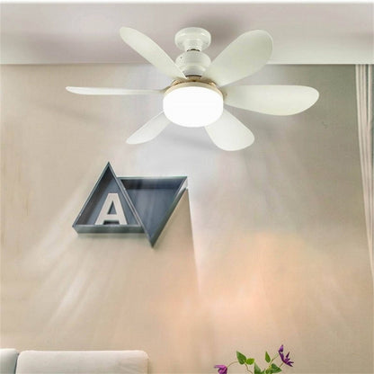 Modern Minimalist PP PC ABS Semi-Round 1-Light Semi-Flush Mount Ceiling Fan Light For Bedroom & Living Room