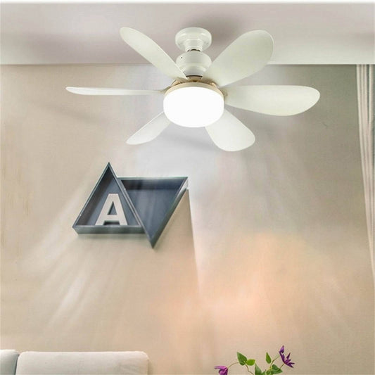 Modern Minimalist PP PC ABS Semi-Round 1-Light Semi-Flush Mount Ceiling Fan Light For Bedroom & Living Room