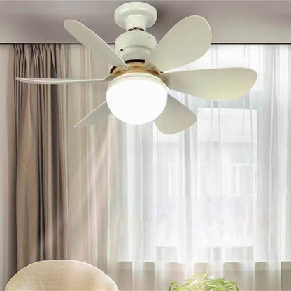 Modern Minimalist PP PC ABS Semi-Round 1-Light Semi-Flush Mount Ceiling Fan Light For Bedroom & Living Room
