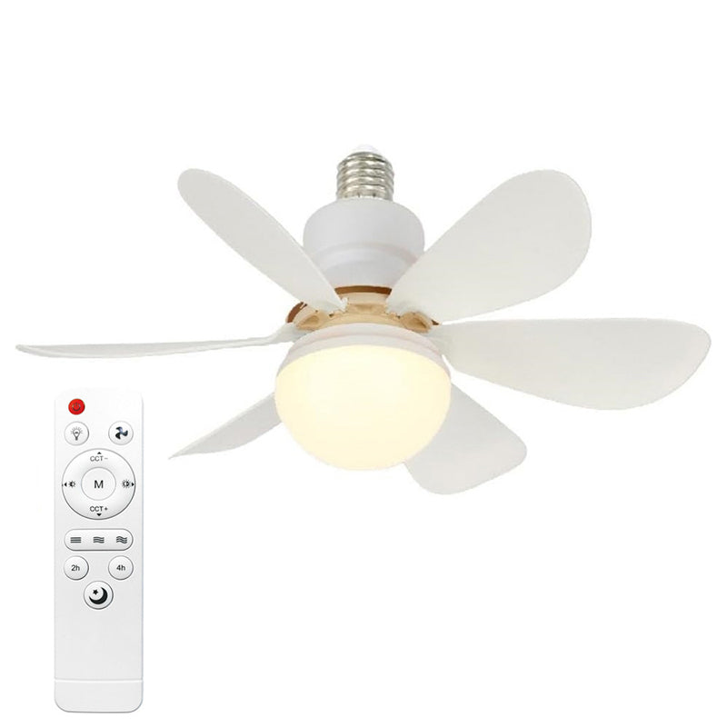 Modern Minimalist PP PC ABS Semi-Round 1-Light Semi-Flush Mount Ceiling Fan Light For Bedroom & Living Room