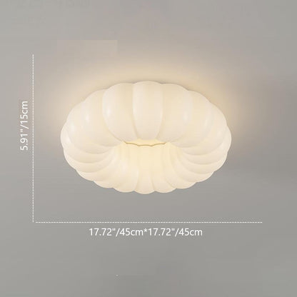 Contemporary Creative Iron Acrylic Ruffled Cream LED Flush Mount Ceiling Light For Bedroom