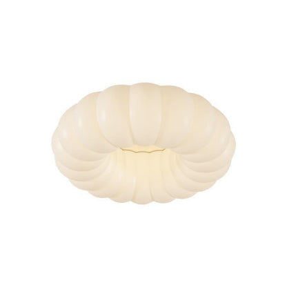 Contemporary Creative Iron Acrylic Ruffled Cream LED Flush Mount Ceiling Light For Bedroom