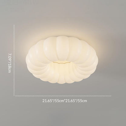 Contemporary Creative Iron Acrylic Ruffled Cream LED Flush Mount Ceiling Light For Bedroom