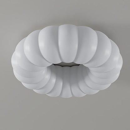 Contemporary Creative Iron Acrylic Ruffled Cream LED Flush Mount Ceiling Light For Bedroom