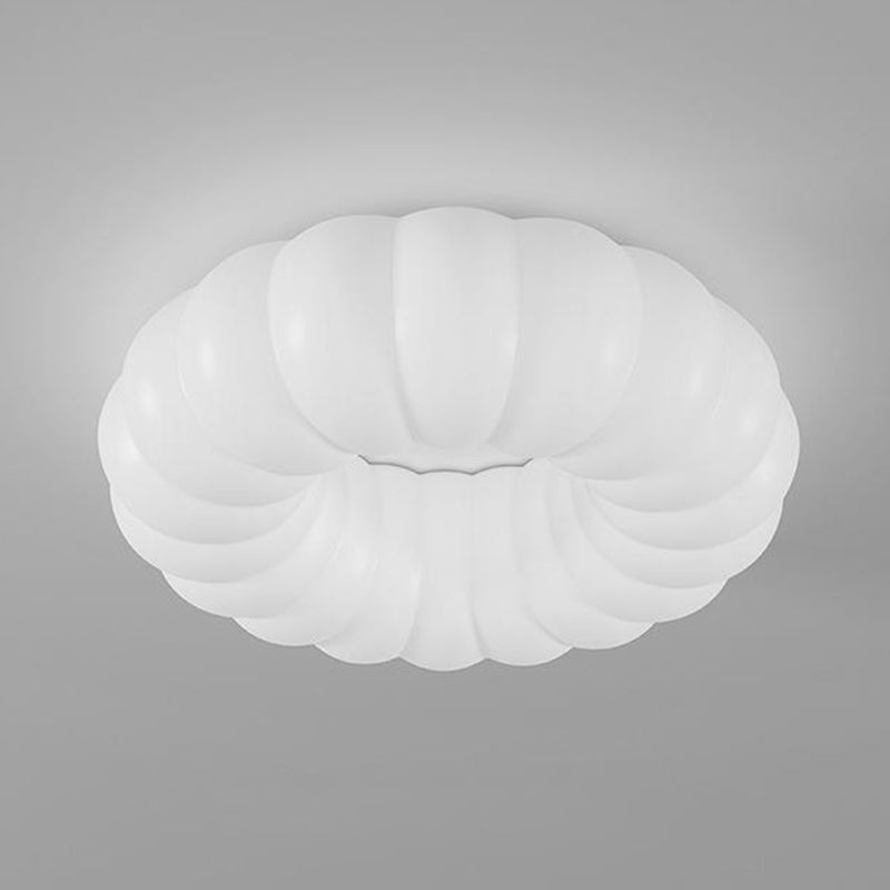 Contemporary Creative Iron Acrylic Ruffled Cream LED Flush Mount Ceiling Light For Bedroom