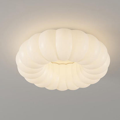 Contemporary Creative Iron Acrylic Ruffled Cream LED Flush Mount Ceiling Light For Bedroom