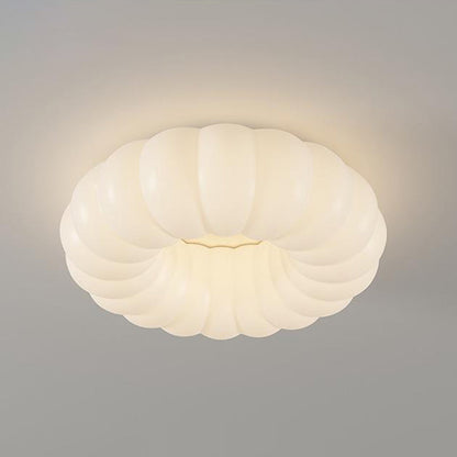 Contemporary Creative Iron Acrylic Ruffled Cream LED Flush Mount Ceiling Light For Bedroom