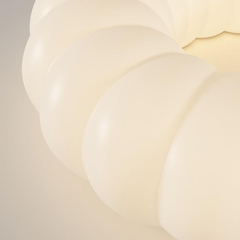 Contemporary Creative Iron Acrylic Ruffled Cream LED Flush Mount Ceiling Light For Bedroom
