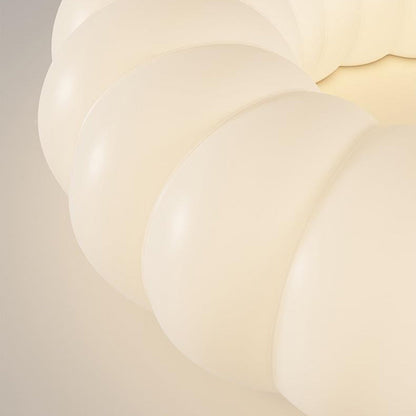 Contemporary Creative Iron Acrylic Ruffled Cream LED Flush Mount Ceiling Light For Bedroom