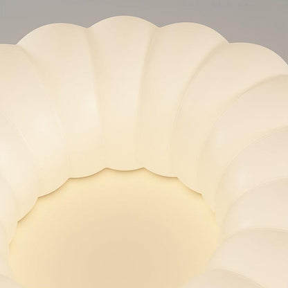 Contemporary Creative Iron Acrylic Ruffled Cream LED Flush Mount Ceiling Light For Bedroom