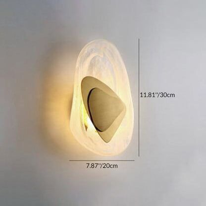 Contemporary Creative Glass Iron Triangular Oval LED Wall Sconce Lamp For Bedroom