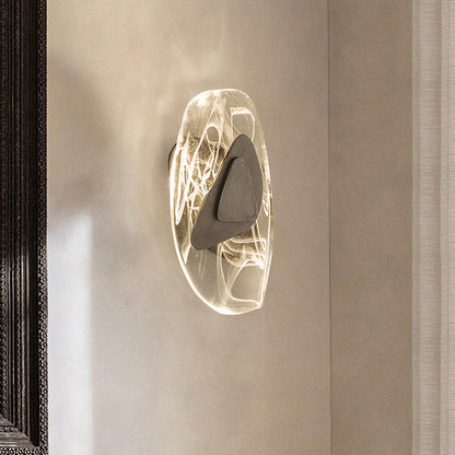 Contemporary Creative Glass Iron Triangular Oval LED Wall Sconce Lamp For Bedroom
