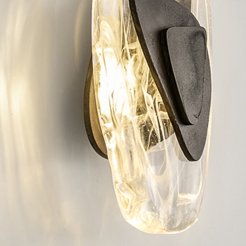 Contemporary Creative Glass Iron Triangular Oval LED Wall Sconce Lamp For Bedroom