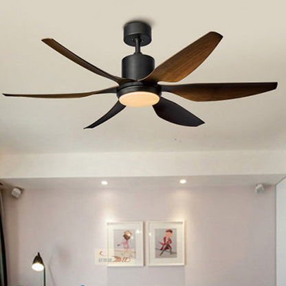 現代工業用ABSアクリル銅円筒形ラウンドLEDセミフラッシュマウントシーリングファンライトリビングルーム用