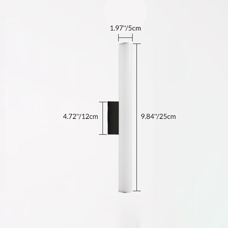 Modern Minimalist Acrylic Aluminum Cylindrical Strip LED Wall Sconce Lamp For Outdoor