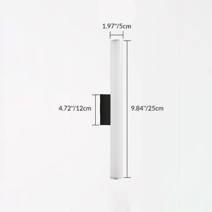 Modern Minimalist Acrylic Aluminum Cylindrical Strip LED Wall Sconce Lamp For Outdoor