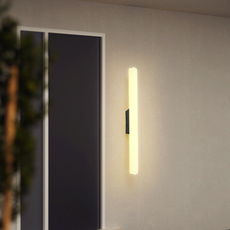 Modern Minimalist Acrylic Aluminum Cylindrical Strip LED Wall Sconce Lamp For Outdoor