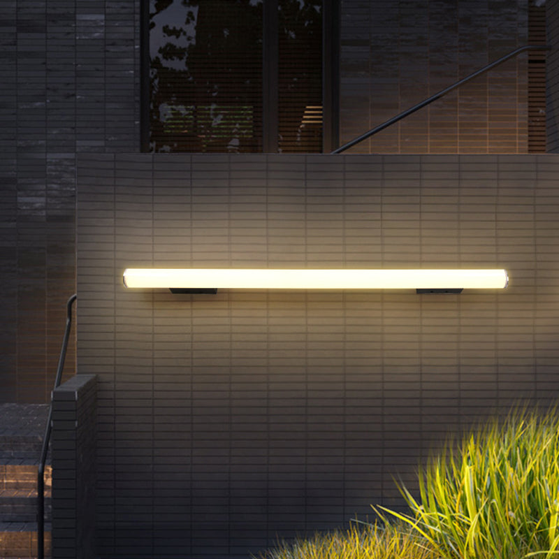 Modern Minimalist Acrylic Aluminum Cylindrical Strip LED Wall Sconce Lamp For Outdoor