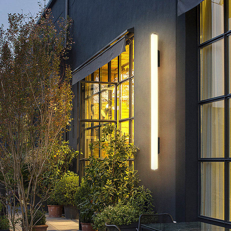 Modern Minimalist Acrylic Aluminum Cylindrical Strip LED Wall Sconce Lamp For Outdoor