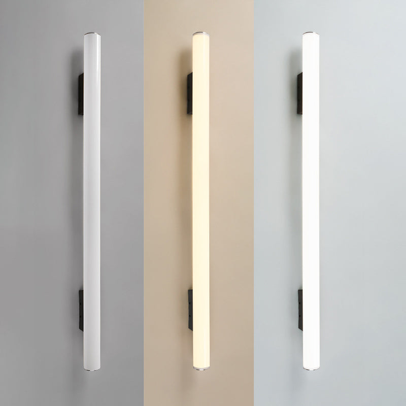 Modern Minimalist Acrylic Aluminum Cylindrical Strip LED Wall Sconce Lamp For Outdoor