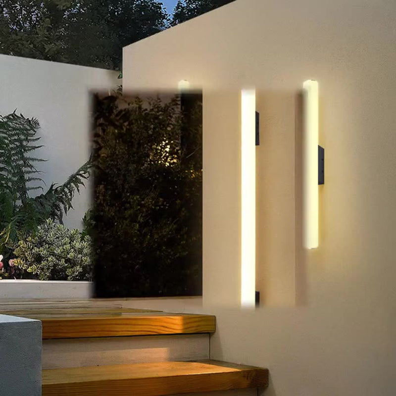 Modern Minimalist Acrylic Aluminum Cylindrical Strip LED Wall Sconce Lamp For Outdoor