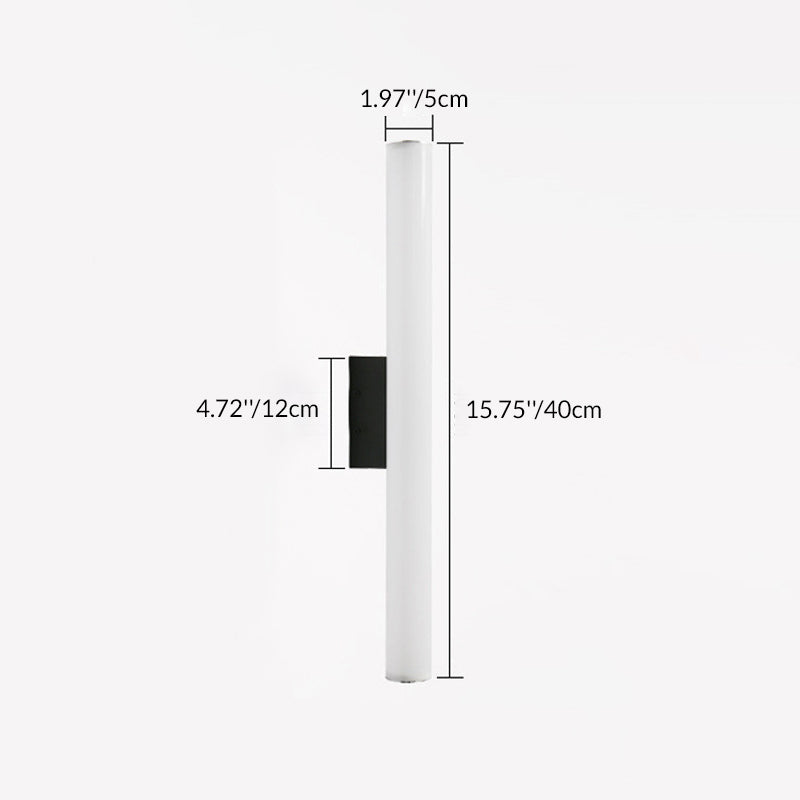 Modern Minimalist Acrylic Aluminum Cylindrical Strip LED Wall Sconce Lamp For Outdoor