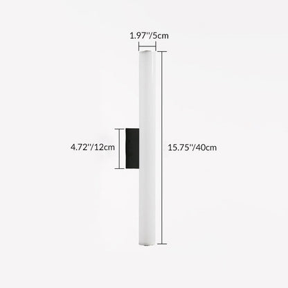 Modern Minimalist Acrylic Aluminum Cylindrical Strip LED Wall Sconce Lamp For Outdoor